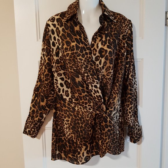 CARTISE Animal print Blouse, Sz M. - Picture 1 of 9